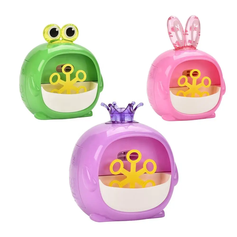 6 Holes Automatic Blowing Bubble Toy Kids Portable Cartoon Bubble Maker Soap Water Electric Bubble Machine Toy For Outdoor Party