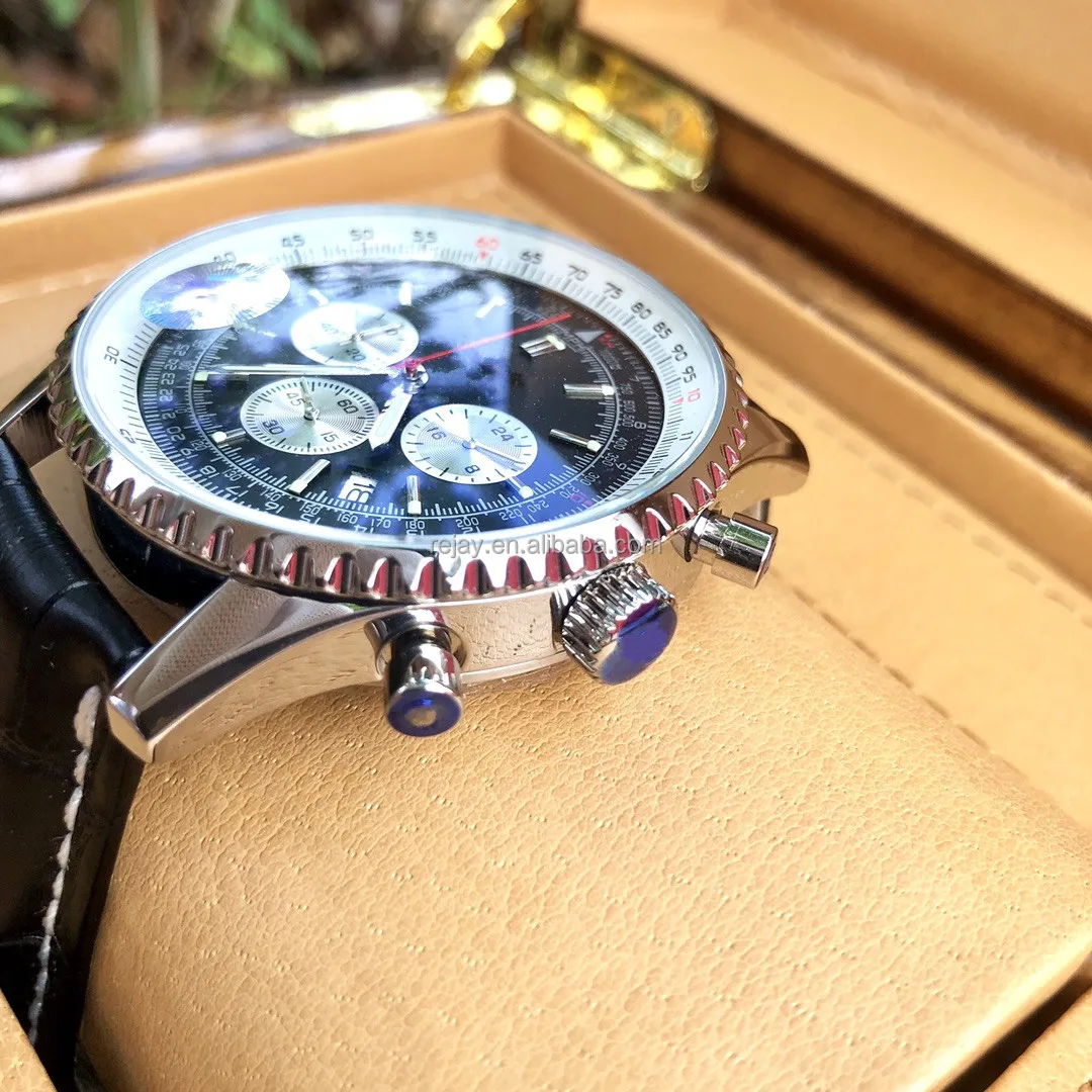 3A Quality Mens Watch 3ATM Waterproof Stainless Steel Chronograph Quartz Movement Mens Fashion Relogio Automatico Date Watch