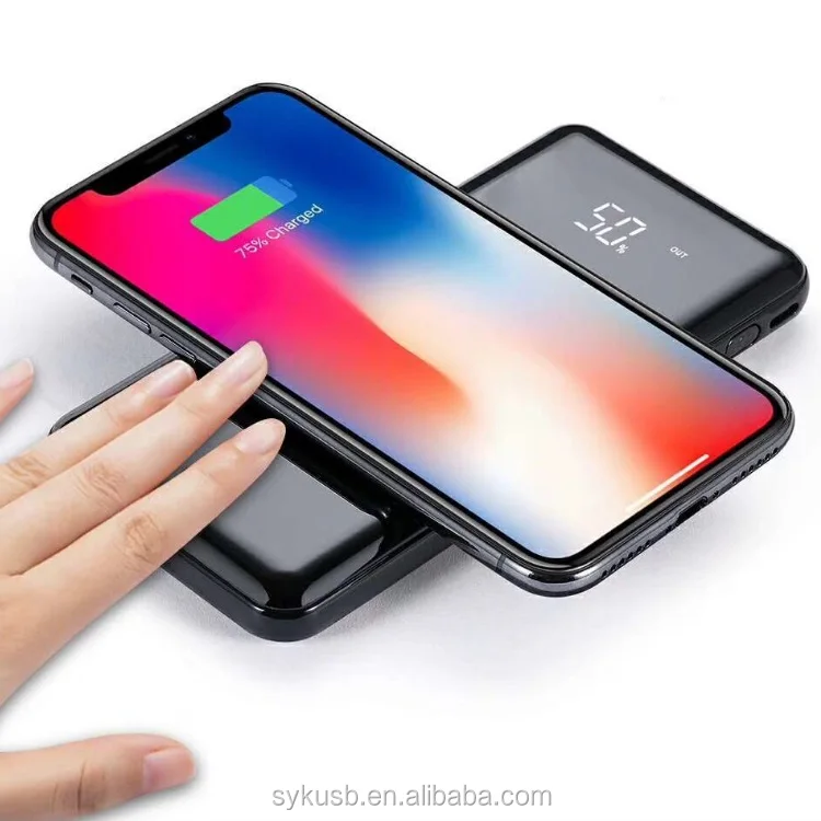 Новое поступление, Ультратонкий беспроводной внешний аккумулятор с быстрой зарядкой и светодиодным фонариком по низкой цене