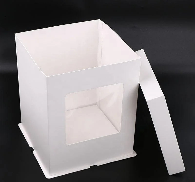 White Square Cheap Surprise Birthday Party Wedding Paper Cake Boxes For Cakes Wholesale