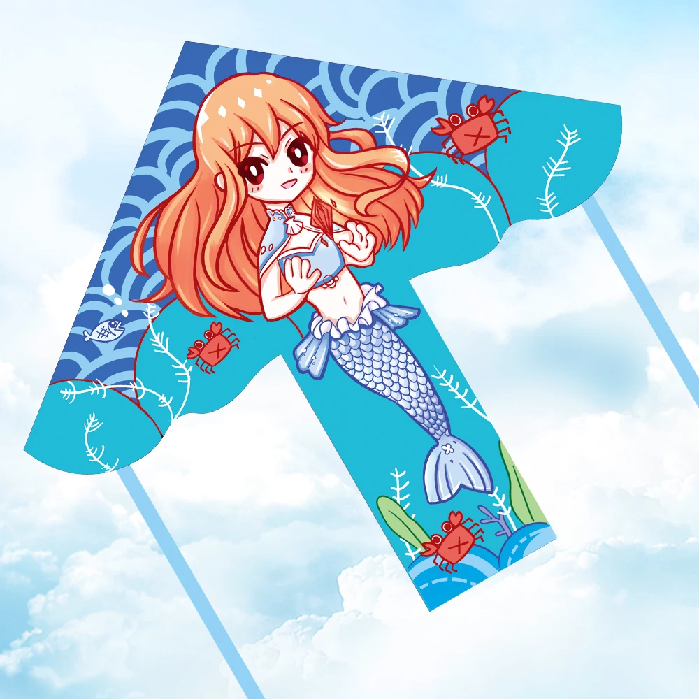 Factory Direct Wholesale Mermaid Kite New Design Model Polyester Kite Fiberglass Frame Easy to Fly China OEM Customized Lo