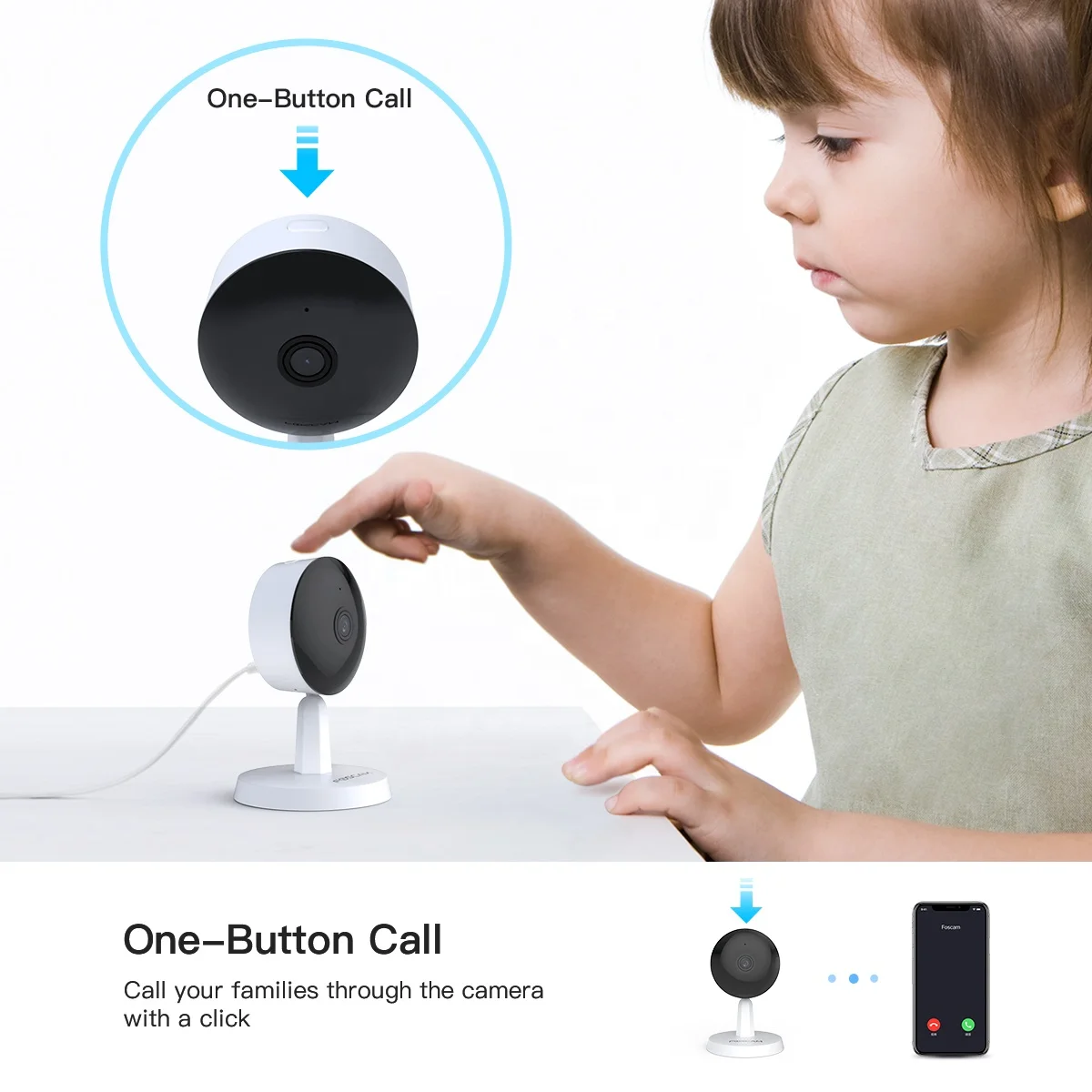 Foscam 1080P 2 way audio APP control wireless baby care wifi Беспроводная