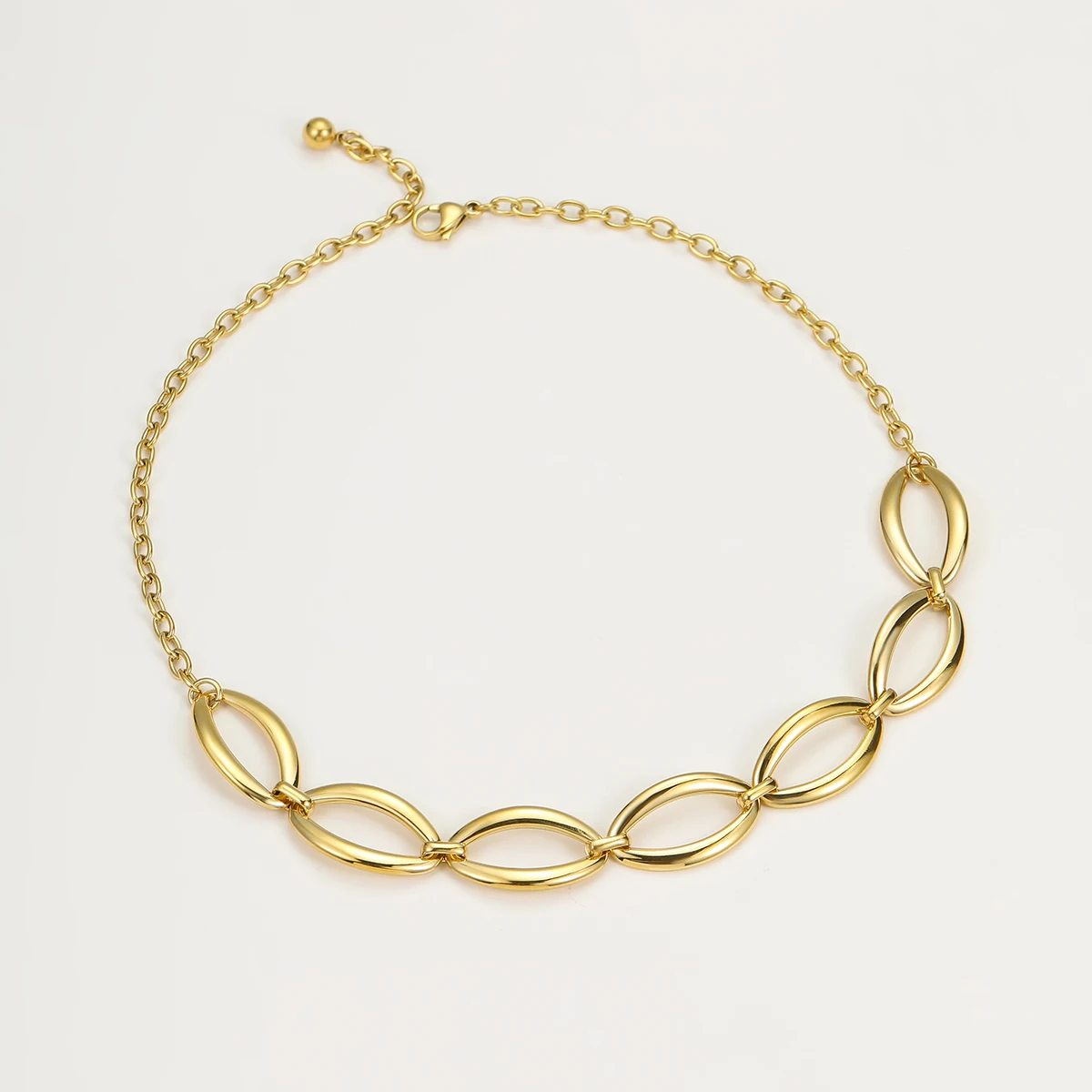 NIMAI Light Luxury Jewelry set Stainless Steel Geometric Oval Circle Necklace and Bracelet Kit Women Fashion Accessory Wholesale