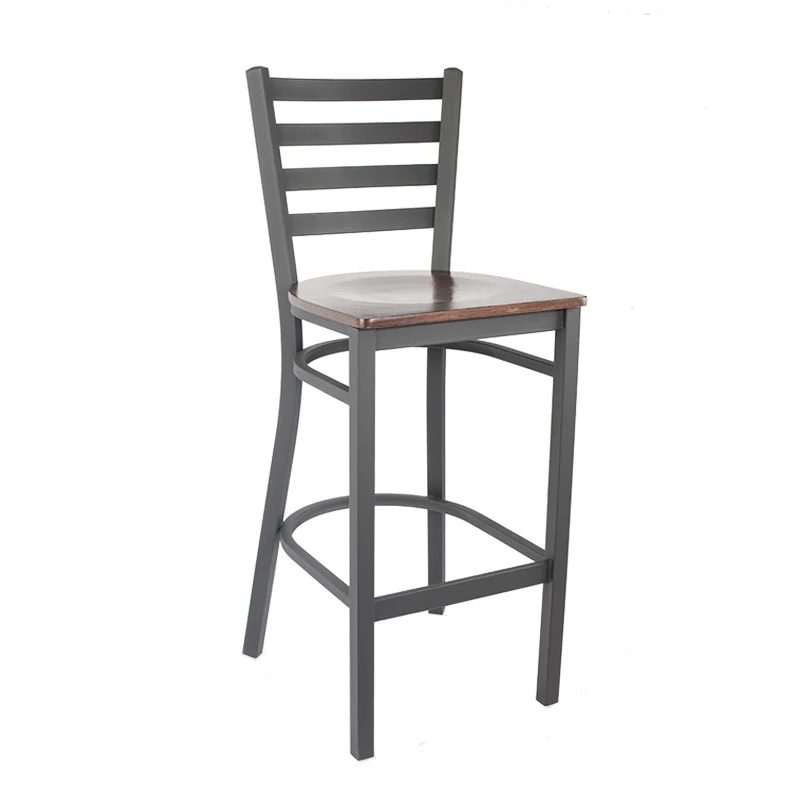 Commercial Bar Leisure Furniture Durable Metal Bar High Chair With Upholstery Seating For Restaurant Cafe Shop