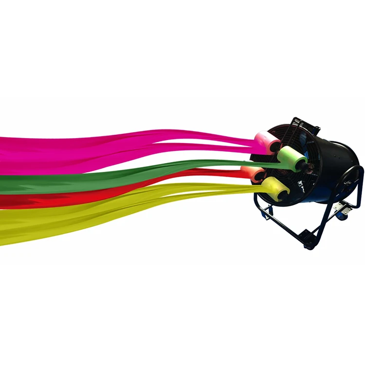 Fan Confetti Cannon Ribbon Machine With 120cm Roll Fluorescent Paper Blew 20m Distance With Power Switch Fluorescent Ribbon