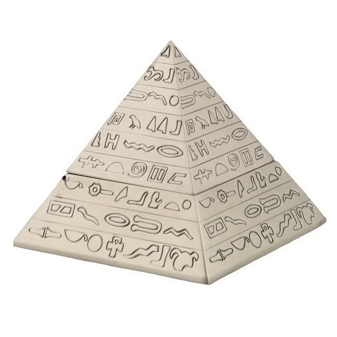 
Retro Metal Ashtray with Lid Home Hotel Office KTV Decor Ancient Egypt Sculpture Pyramid Ornaments Photography Props 