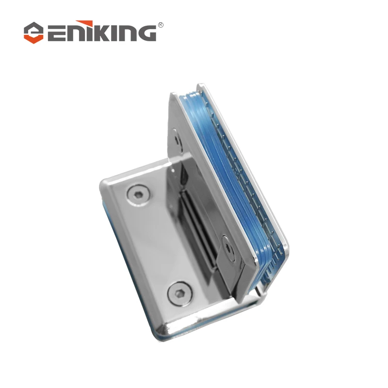 Hotel Toilet Partition Screen Square Bevel Edge Double Side 90 Degree Glass to Glass Brass Shower Door Hinge