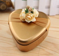 hot sale metal flower candy box with ribbon wedding Party Favors gifts package box