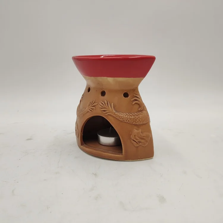 Manufacture Handcrafted Dragon Aroma Therapy Ceramic Oil Incense Burner
