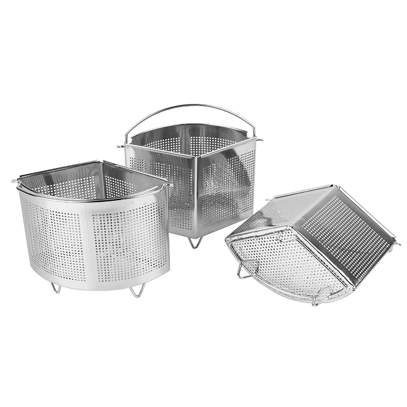 Set of 3 Stainless Steel Steamer Basket Saucepan Divider Baskets Storage Saving Kitchen Cookware