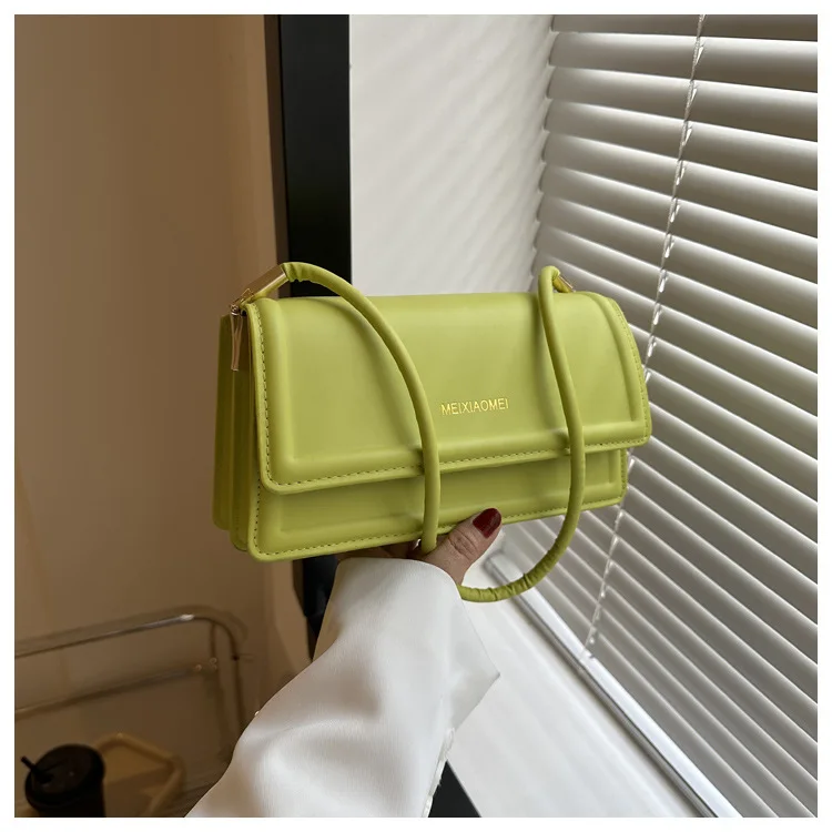 Woman New Multi-color Solid Candy Colors PU ZIP Single Sling Bags Fashion Woman Leather Square Bags Flap Women Handbags 