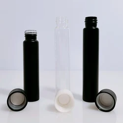 Custom Childproof Matt Black Borosilicate Pre Roll Glass Doob Cigar Blunt Joint Tube with Child Resistant Lids