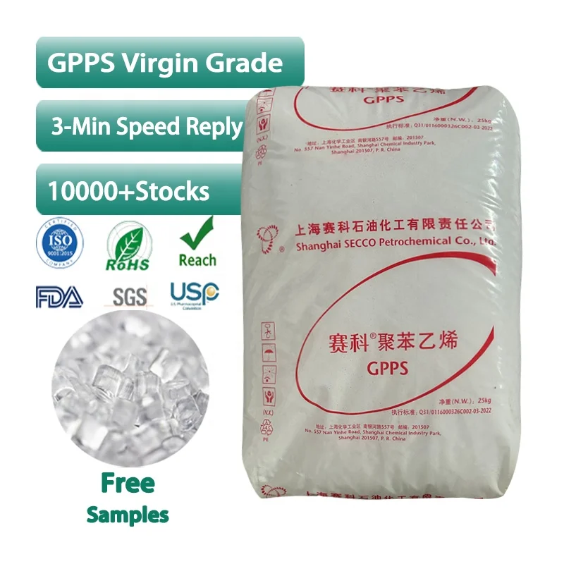virgin recycled Crystal Polystyrene /PS/GPPS fr V0 PS