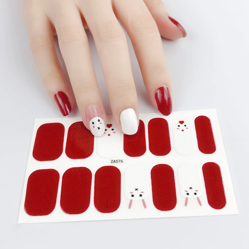 OEM SBelle 2023 Hot Sale Custom DIY Nail Product Stickers 14 Strips Real Gel Nail Stickers