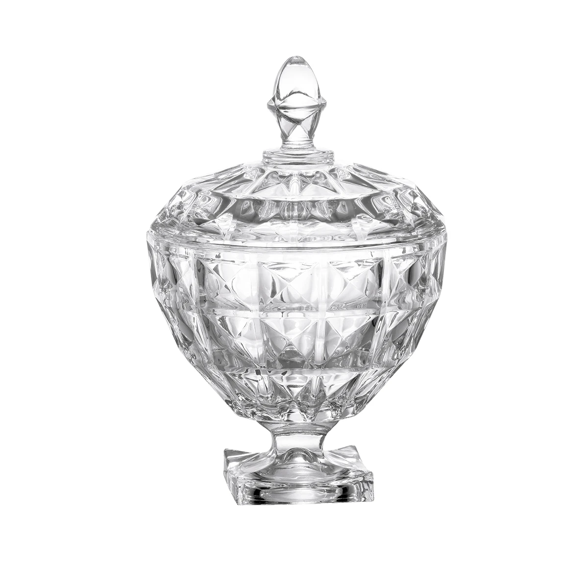 JINGHUANG crystal luxury Jeneva candy glass jars with foot wholesale glass storage containers with lids wholesale