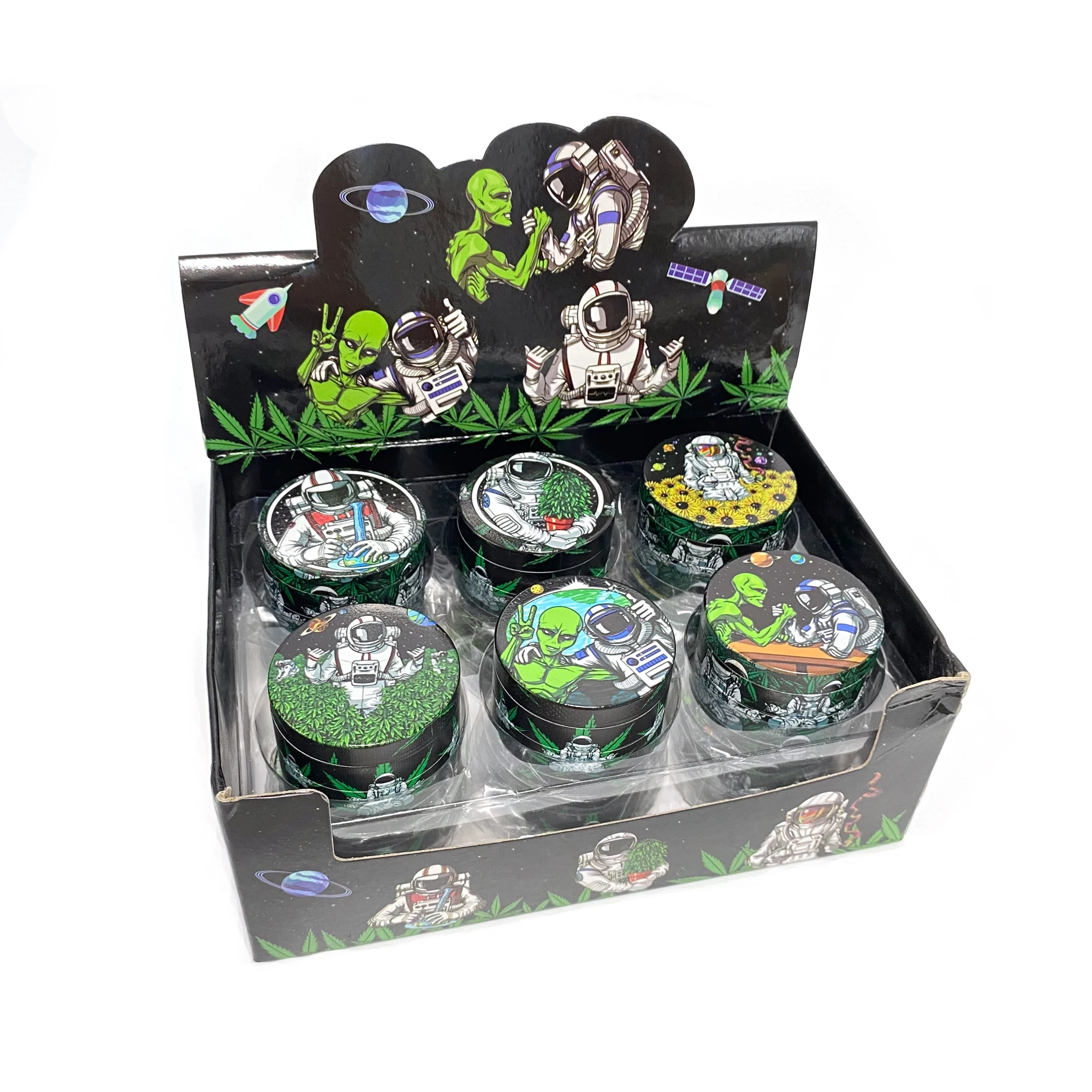 Smoking Accessories 50mm 4 Parts Zinc Herb Grinder Layer