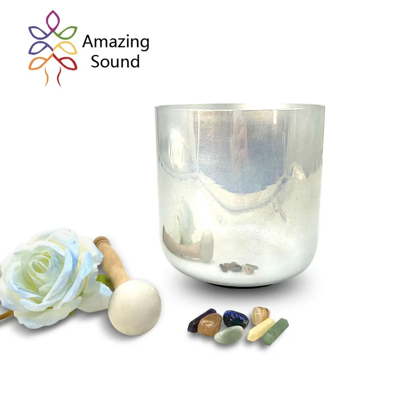 AMAZING Silver Alchemy Quartz Crystal Singing Bowl Sound Bowl For Meditation And Yoga Singing Bowl Sound Healing Therapy