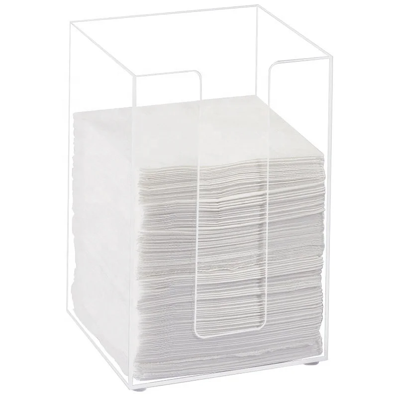 Customized Acrylic Beverage Tissue Holder Organizer  Clear Acrylic Napkin  Box