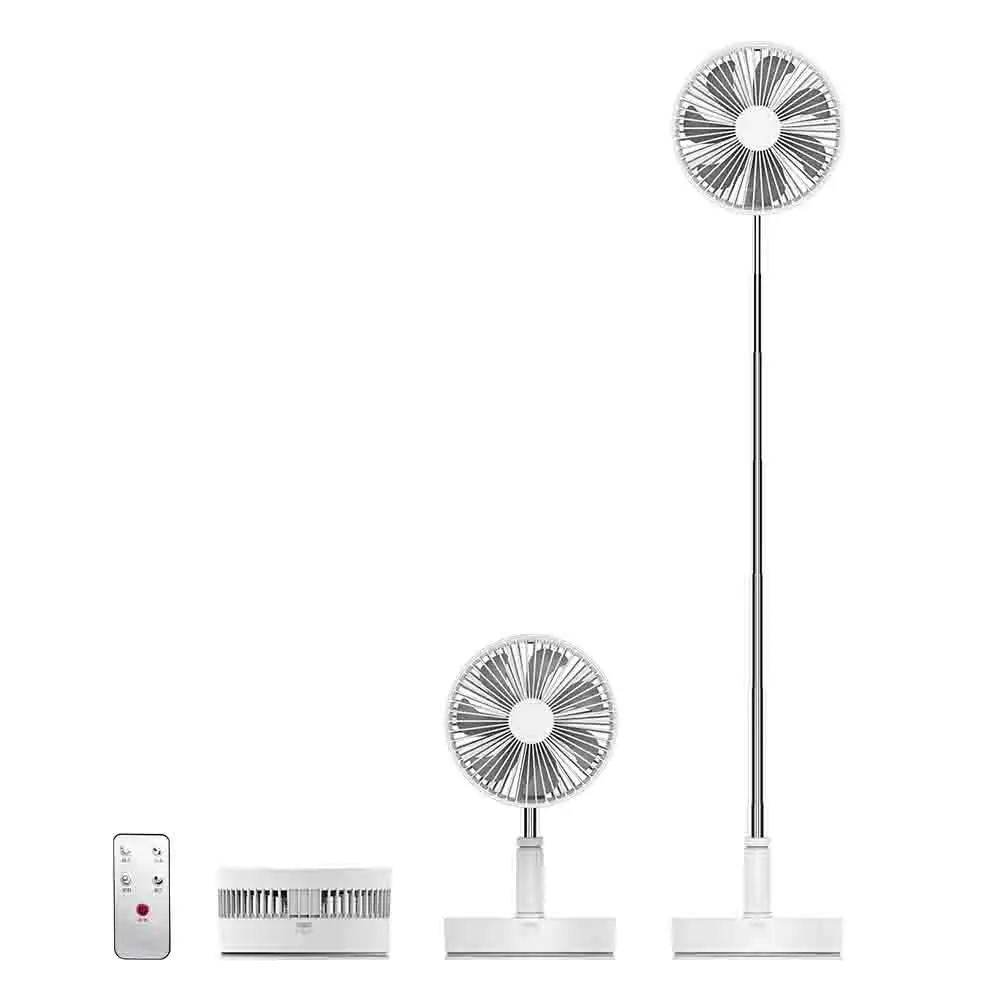 Camping Fan Silent Portable Rechargeable Stand Fan High Speed Foldable Telescopic Oscillating Fan With Remote Control