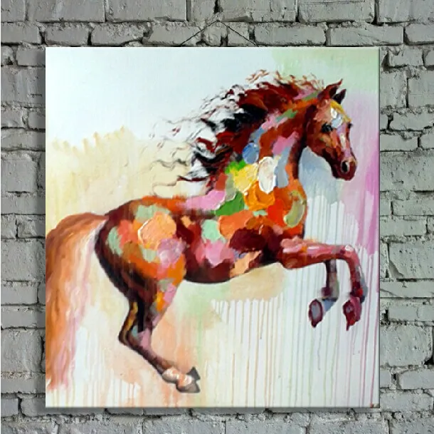 Handpainted horse  canvas oil painting for home hotel cafe office wall decoration animal painting