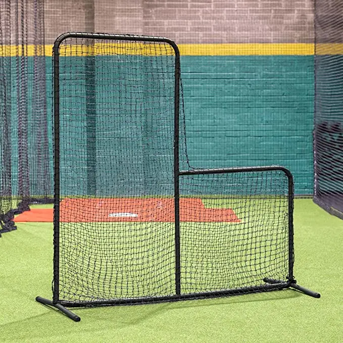 JBBN07G 7*7 ft L screen Practice Softball Pitching Net, Baseball Batting Cage Safety Screen, Portable L Screen Baseball Net