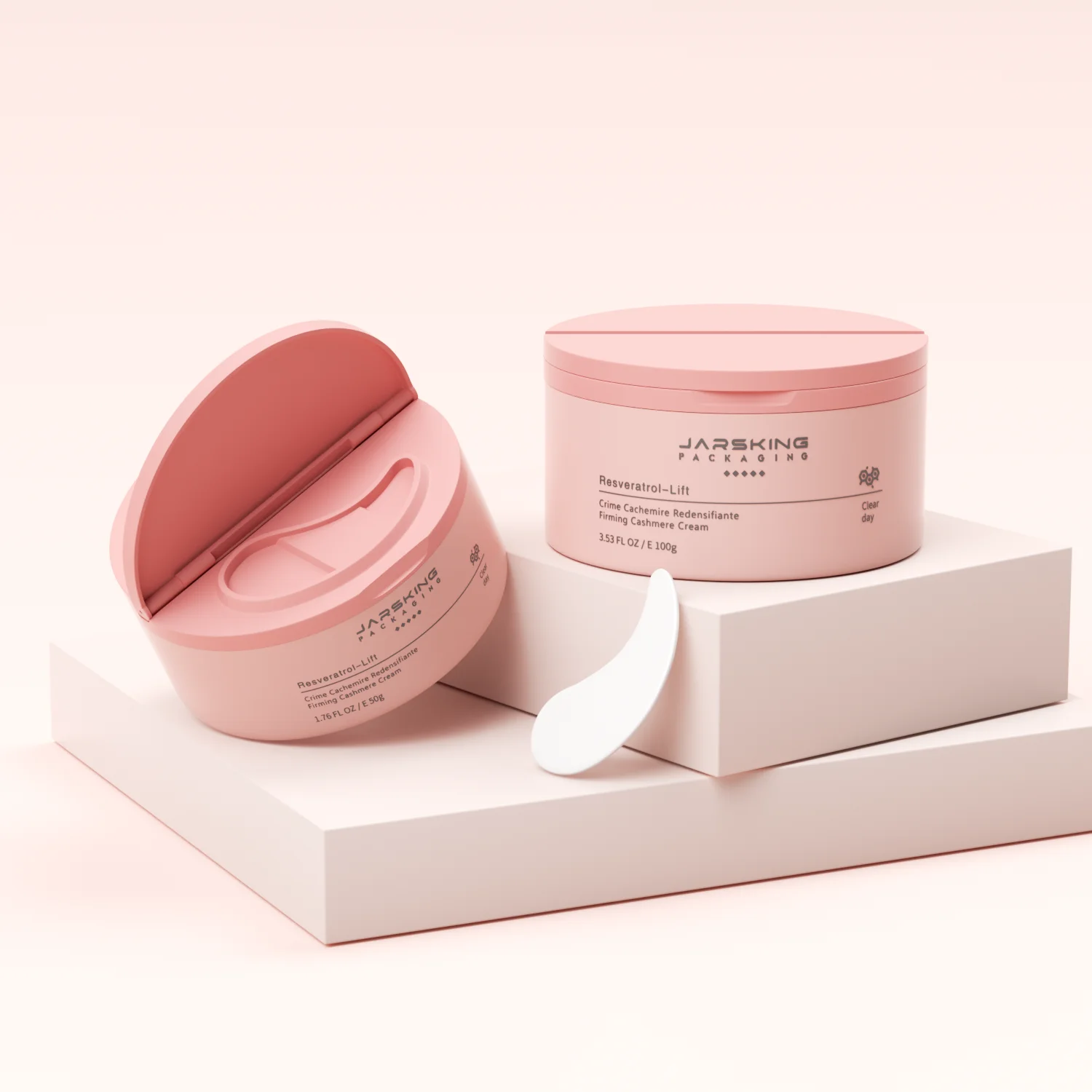 Eco friendly double wall refillable round wide mouth colorful cosmetic packaging skin care body hand cream jar 50g 100g