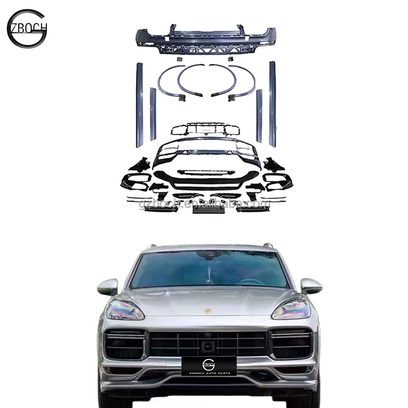 Комплект боди 9YA для Porsche Cayenne 9Y0, Модернизированный турбо боди, боковая юбка, арки, задний диффузор, аксессуары для porsche cayenne