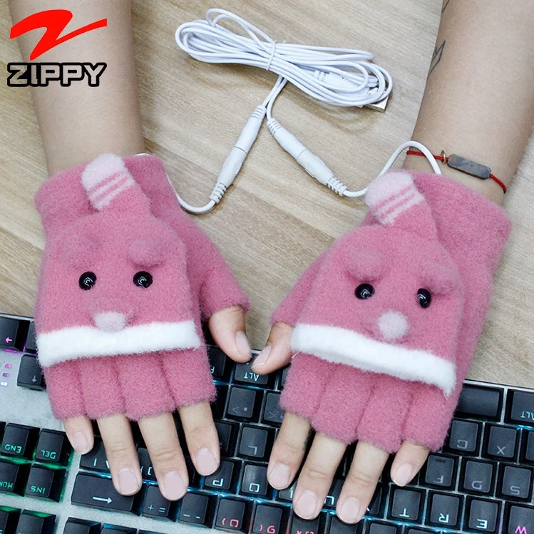 wholesale women workout cotton hand warm knitted wool winter heated gloves