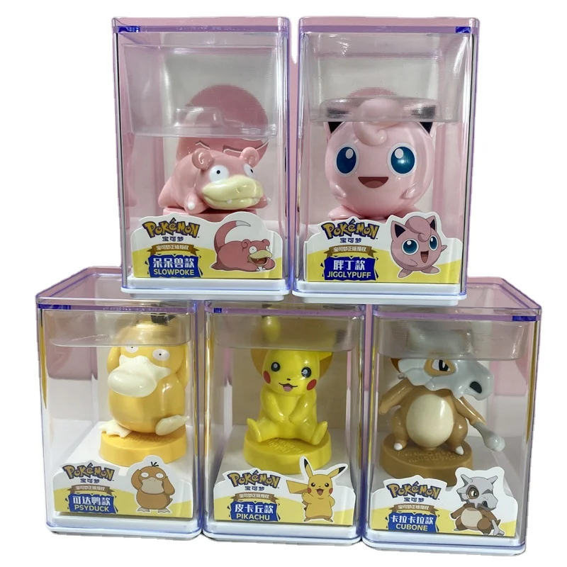 Newly Arrived Anime Pokemoned Figure Toy Pikachu Cubone Charmander Figures Seal With Acrylic Box