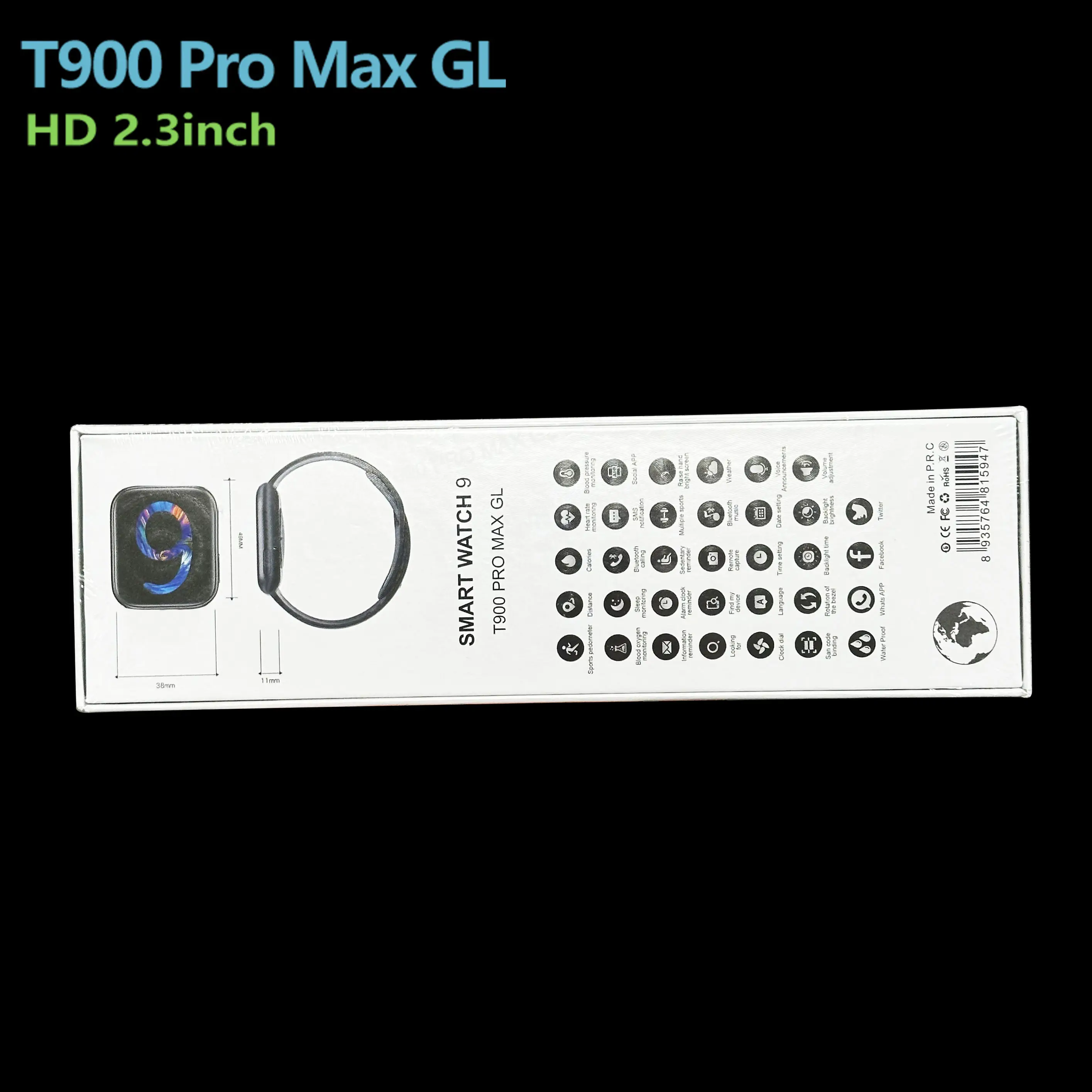 Hot Selling T900 Pro Max GL Series 9 Smart Watch 2.3 Inches Big Screen Serie 9 for Android Smart Watches i8 pro max T800 ultra