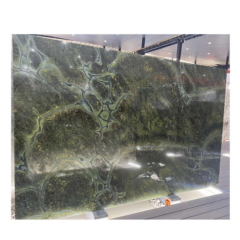 Exclusive Luxury Design Natural Brazilian Vitoria Regia Green Quartzite Marble Stone Slab Tiles Counter Tops