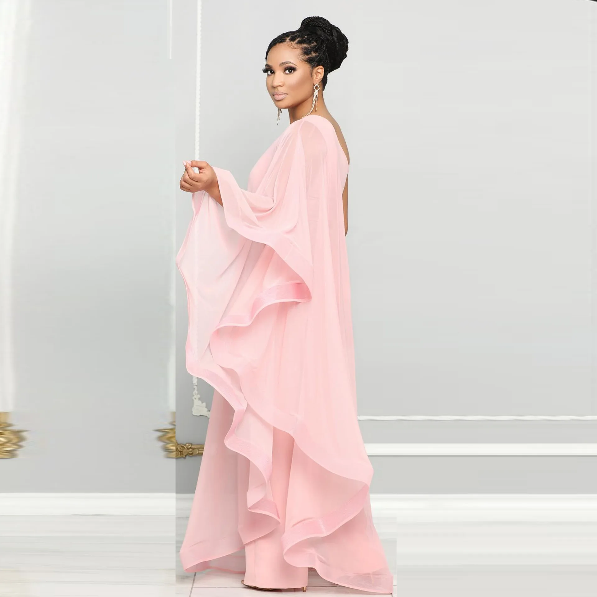 GX2816K Fashion Casual Daily Elegant Patchwork Solid Color Unique One Shoulder Irregular Jumpsuits Women