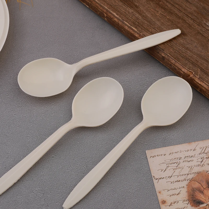 Best Selling Products Biodegradable Corn Starch Soup Spoon compostable cornstarch forks spoons spork