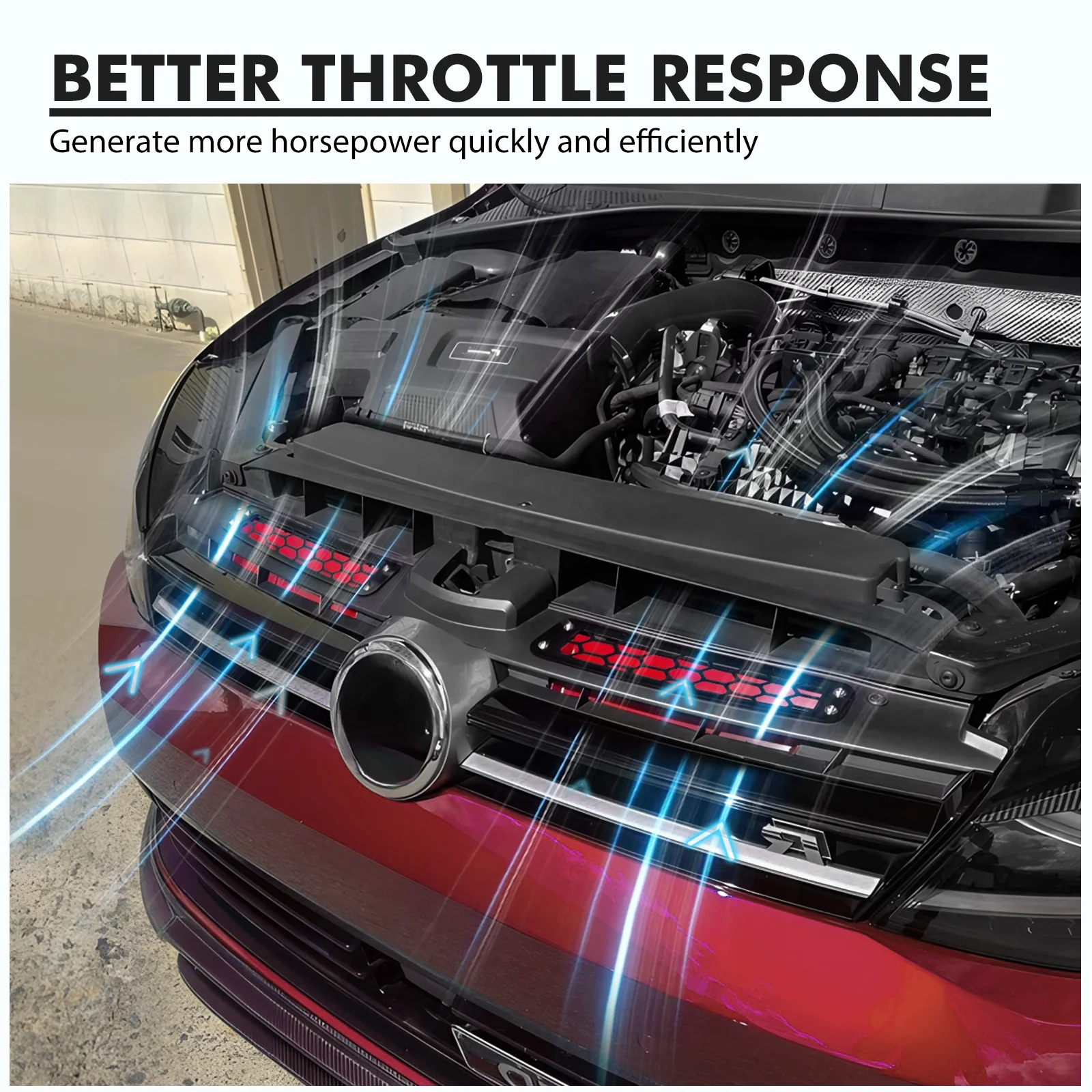 Bevinsee Steel Dynamic Air Intake Scoops for VW Golf 1.4/GTI/R MK7/MK7.5 2012-2016 2017 2018