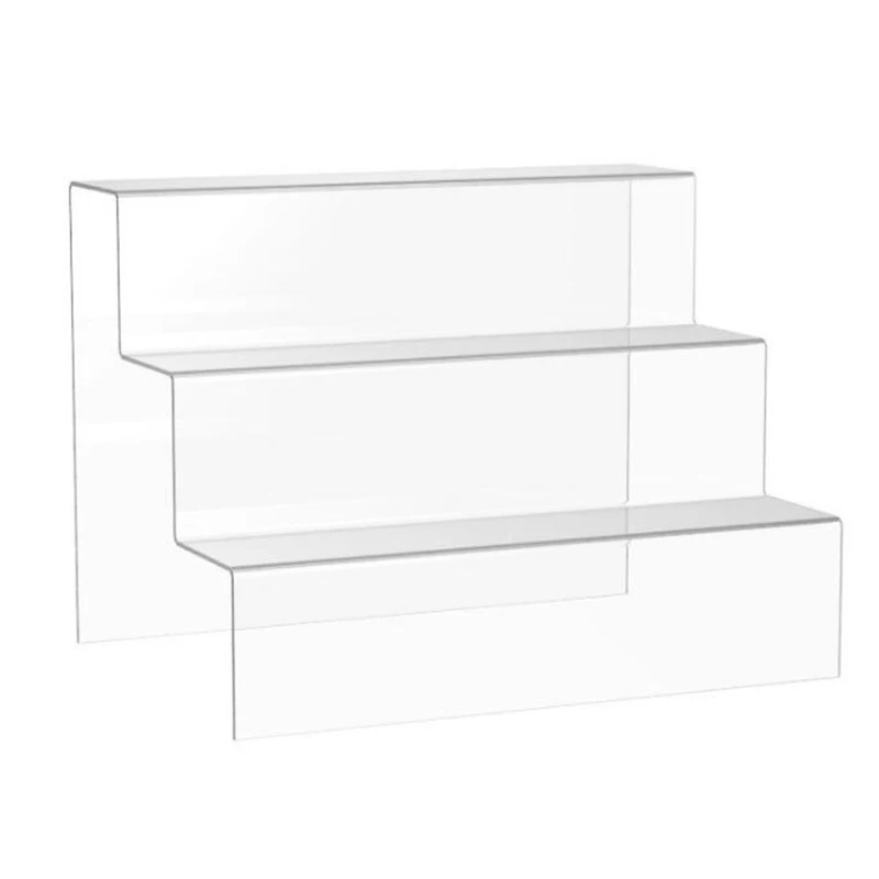 Transparent product display holder centerpiece acrylic display stand stairs display stand for counter