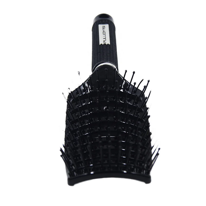 Curved Tooth Straightening Wig Comb Boar Bristle Plastic Smooth Hair Massage High Skull Spare Ribs Comb for Home or Salon Use