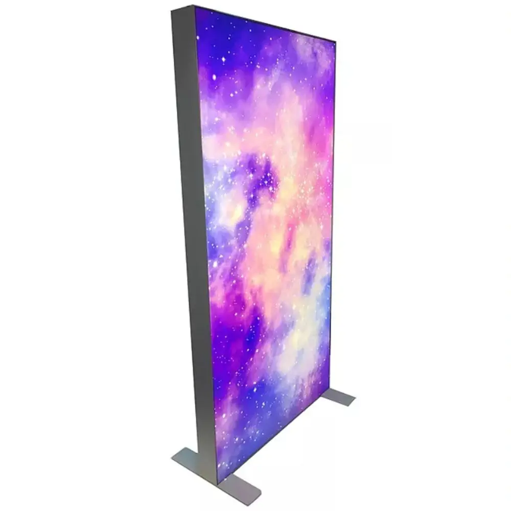 Double-sided foldable aluminum frame fiber fabric led light display double side advertising light box