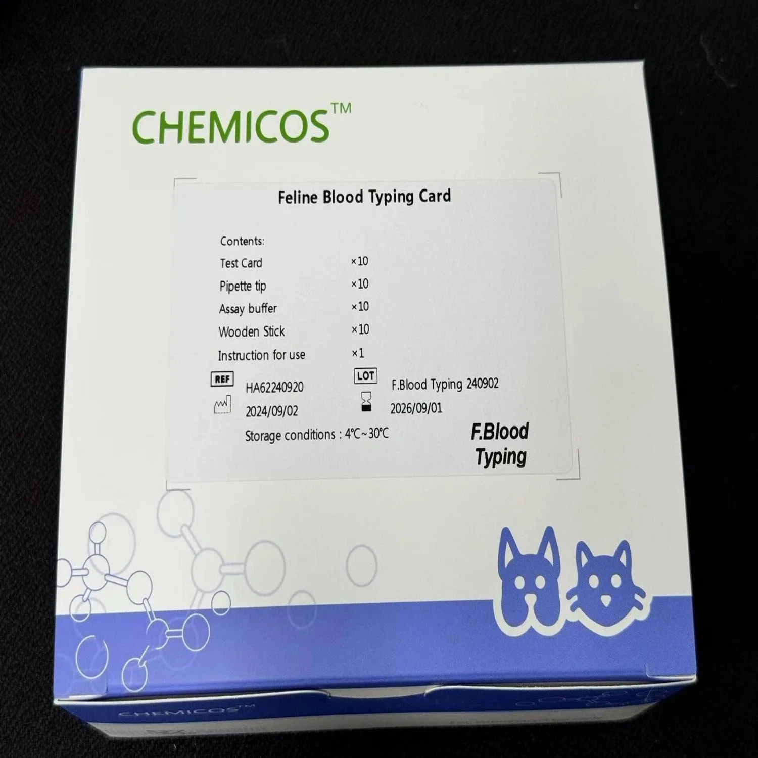 IVD Cat Feline Blood Typing Card Lab for Accurate Pet Blood Tests