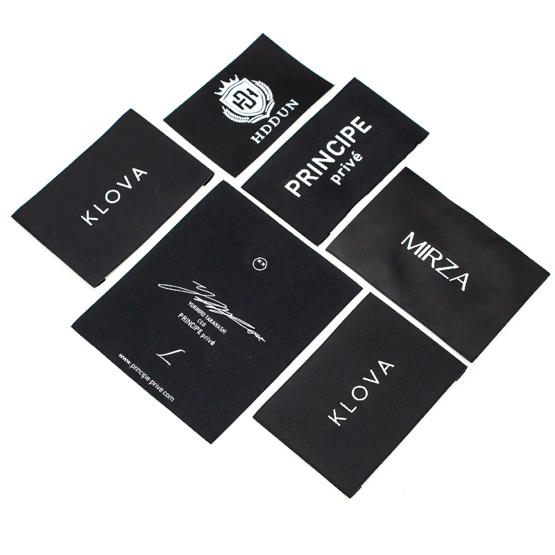 high definition brand hem label for sleeve,loop fold woven hem tag for sleeve