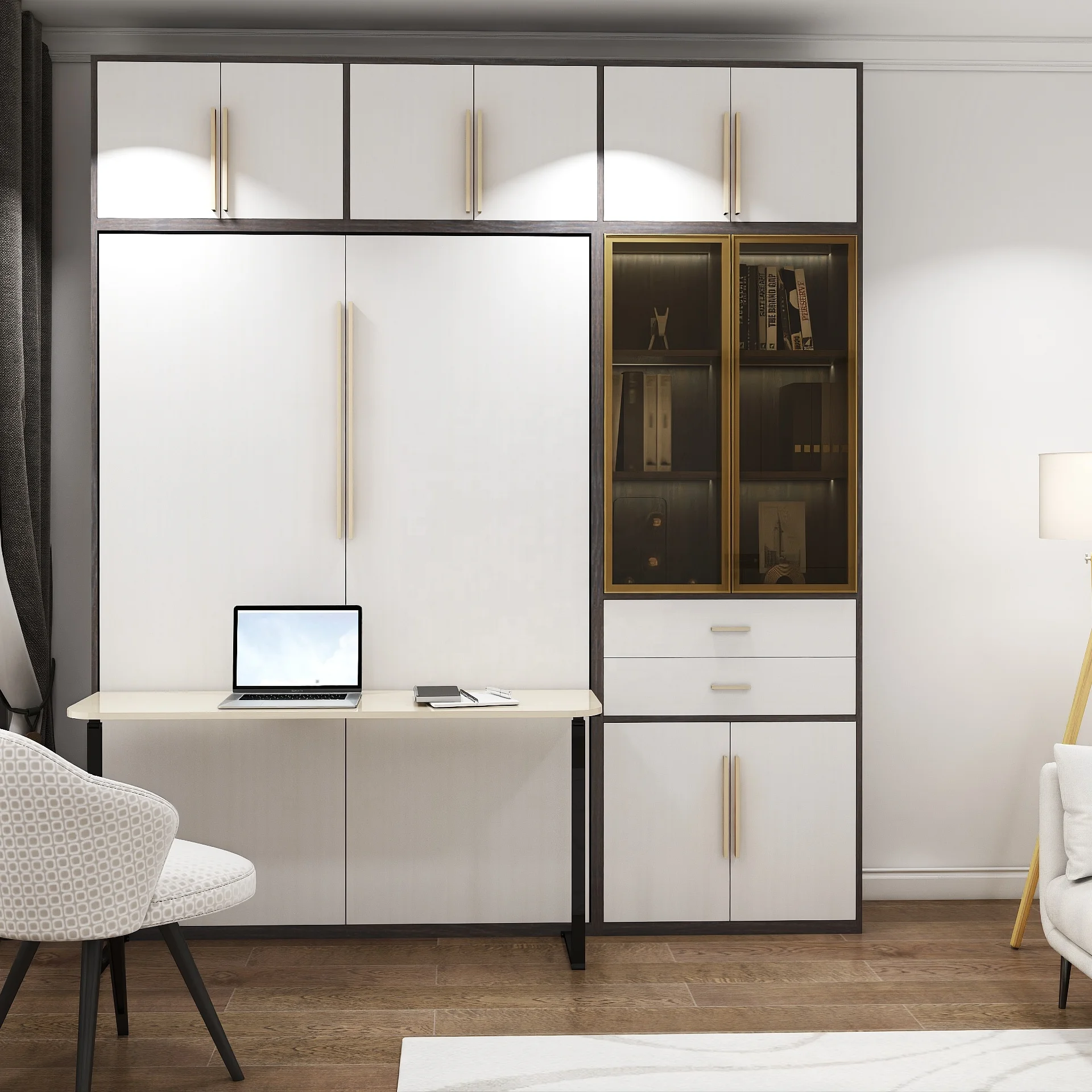 OEM дизайн экономия места в мебели надувные аксессуары с газовым поршнем пространства скрытая кровать Мерфи-кровать рабочим столом