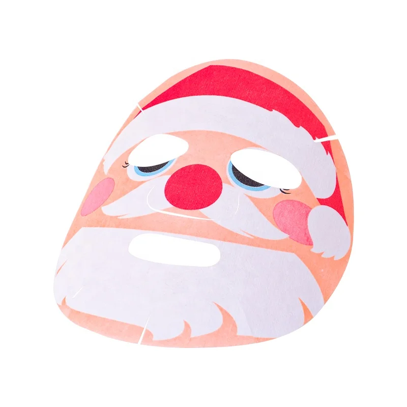 Santa Claus printed Facial Mask Sheet for Kids, Children - Made with 100% Cotton Bamboo Pulp Material