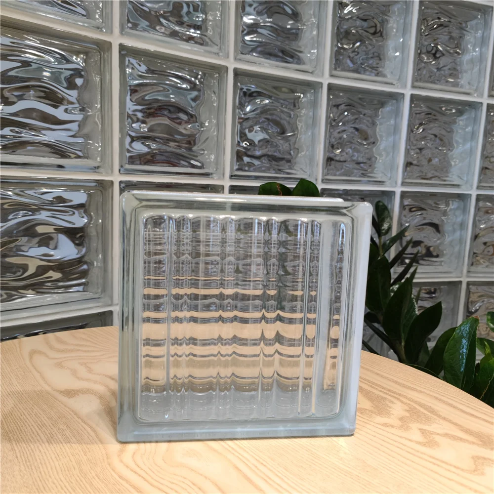 12inchx12inchx4inch wave design large glass block update glass brick for building wall tiles