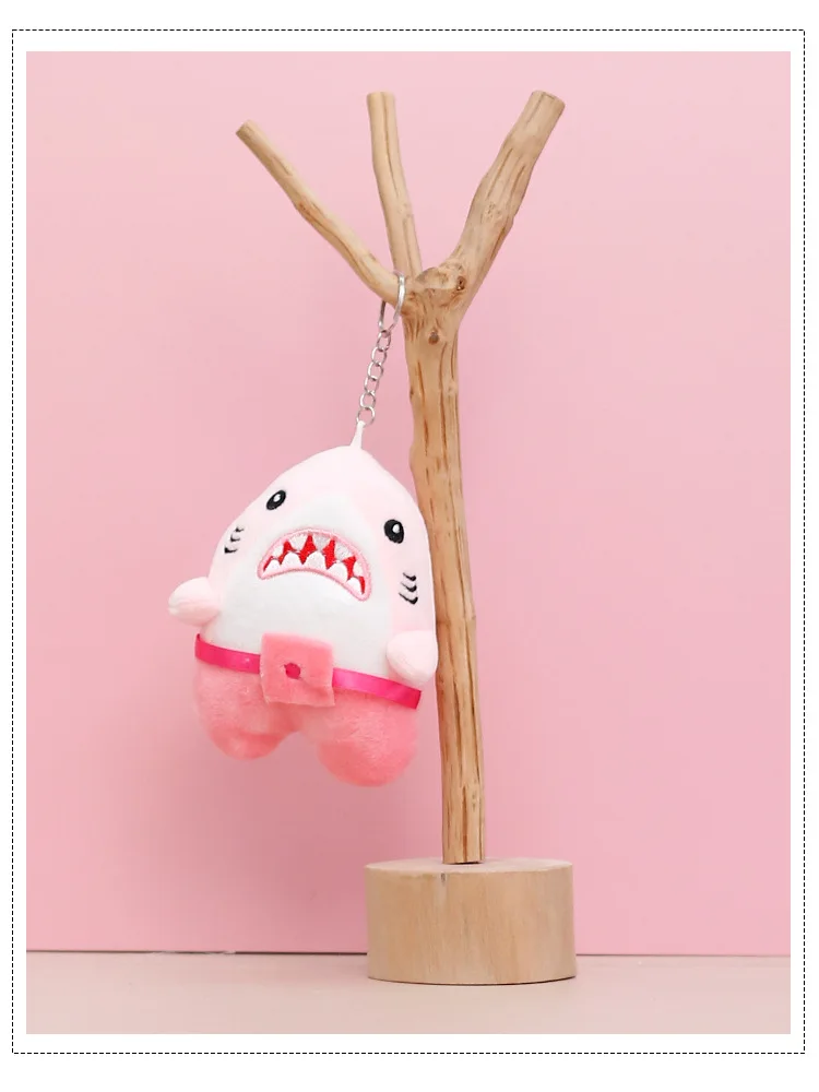 Sea animal ferocious Great white shark doll cute plush toy shark doll key chain pendant