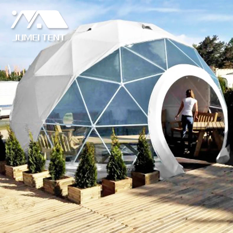 3M To 60M Diameter Luxury Glamping Geodesic Dome Tent Coated With Pvc