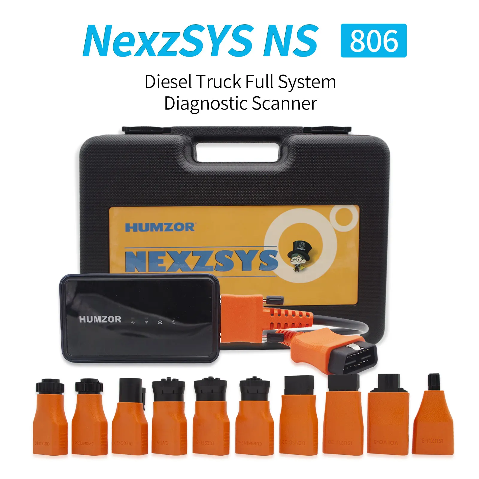 Диагностический инструмент Humzor NexzSYS NS806 для полноразмерного грузовика 24 В OBD2 сверхмощный сканер Volvo/Scania/DAF/IVECO