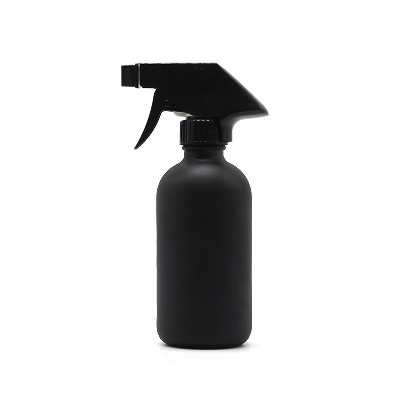 High quality 16oz 500ml matte black glass vodka trigger spray bottle