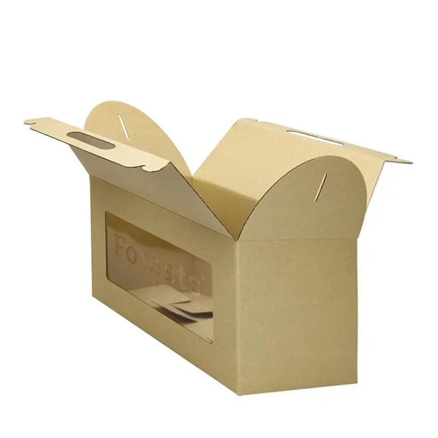 Competitive price biodegradable hard paper food display box with pvc window