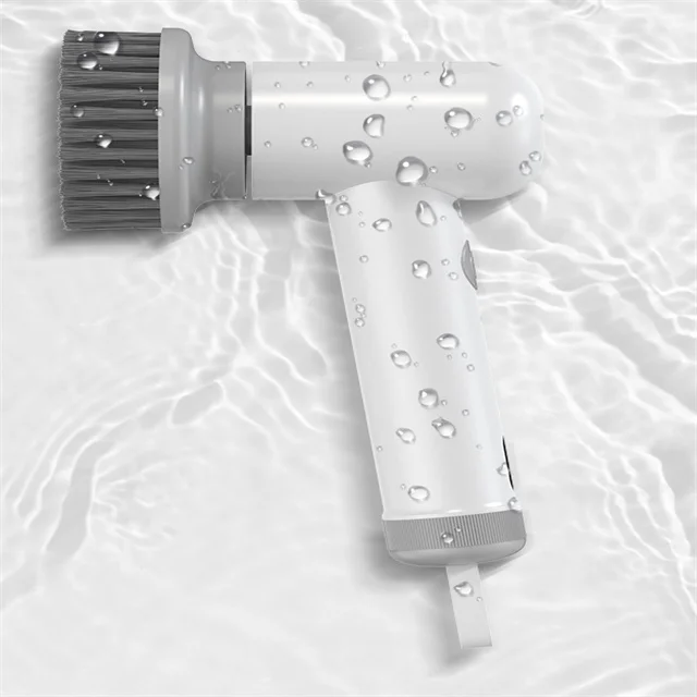New White Electric Cleaning Brush Multifunctional Cleaning Pots and Dishes Brush for Kitchen Bathroom Polishing Brush