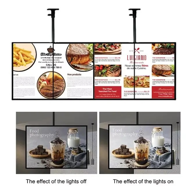 Wall LCD Panel 8mm TFT Screen 32inch Restaurant LCD Advertising Display Digital Signage Menu Board
