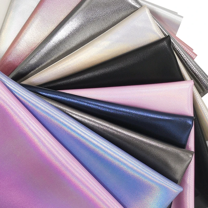 
Recycled Women Imitation Leatherette Leather Fabric Printed Faux Artificial Glitter Pu Pvc Leather For Making Bags 